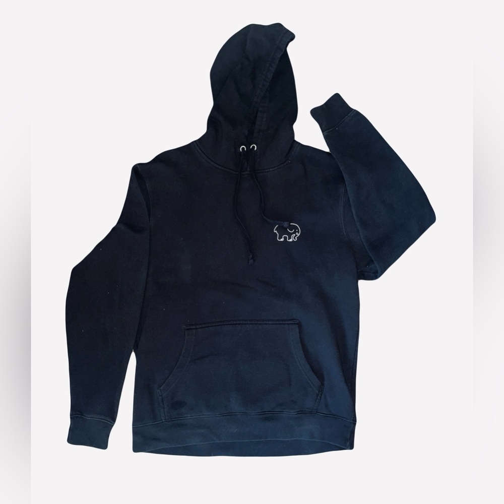 Ivory Ella Black Hoodie with Elephant Design